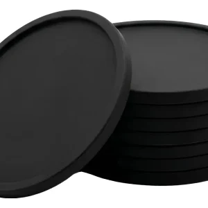 TAPA PLANA P/VASO TERMICO DE 180 CC X 25 UNID NEGRA